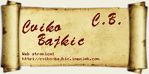 Cviko Bajkić vizit kartica